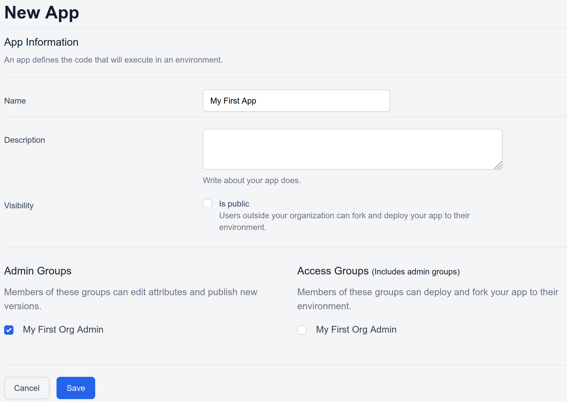 Create app