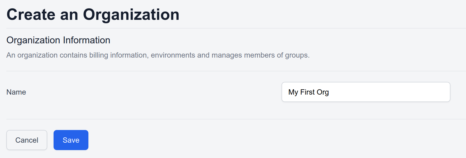 Create org